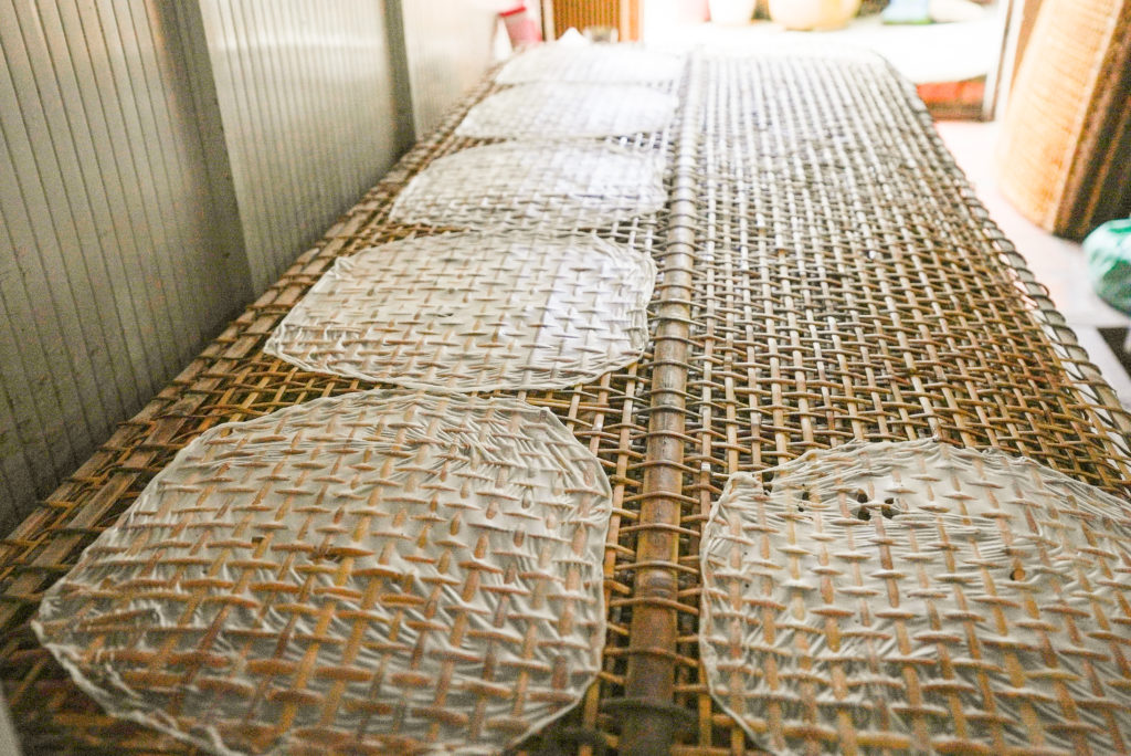 Rice paper making at Cai Be