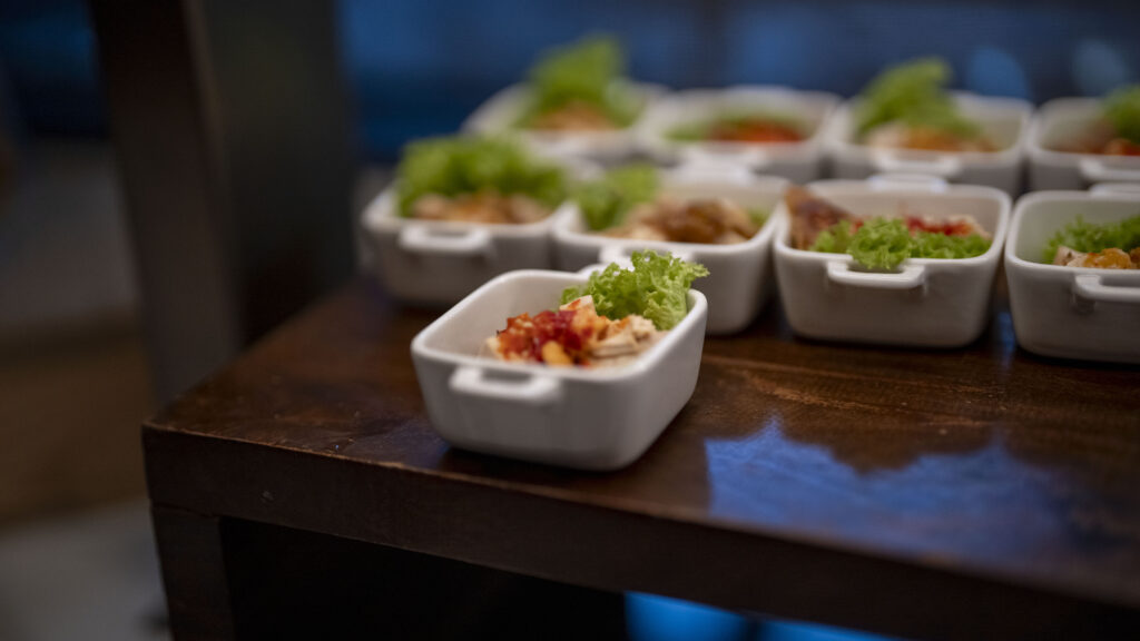 Canapes at The Level Lounge at Melia Chiang Mai.