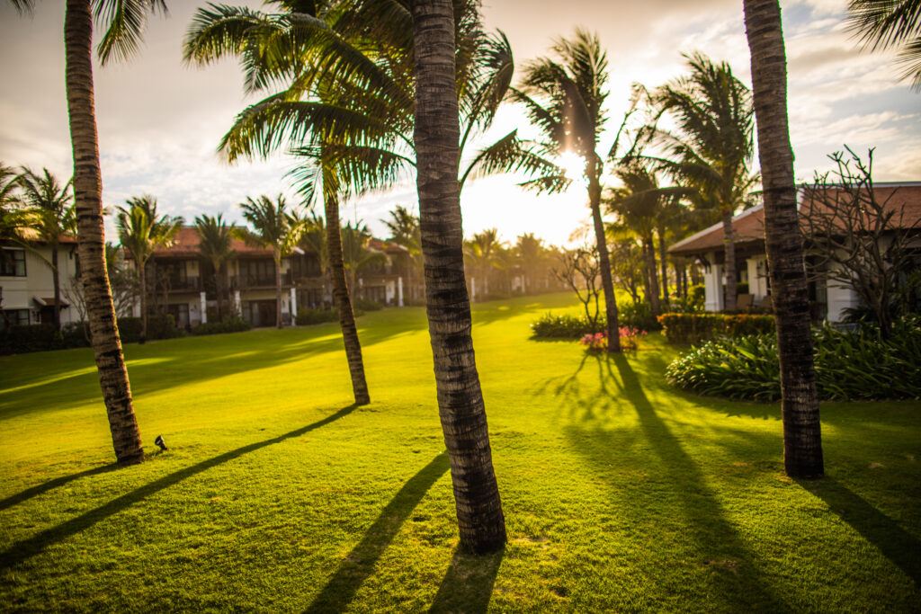 Lush gardens at The Anam, Cam Ranh