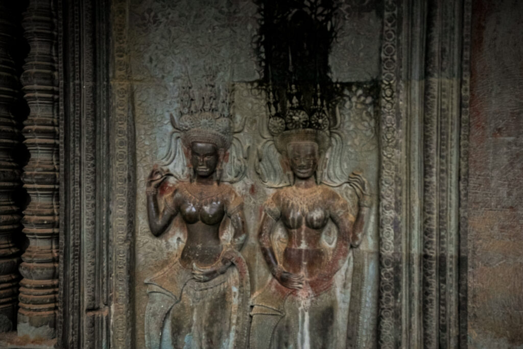 Apsara wall carvings on Angkor Wat