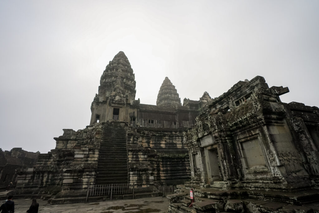 Inner courtyard of Angkor Wat during dawn