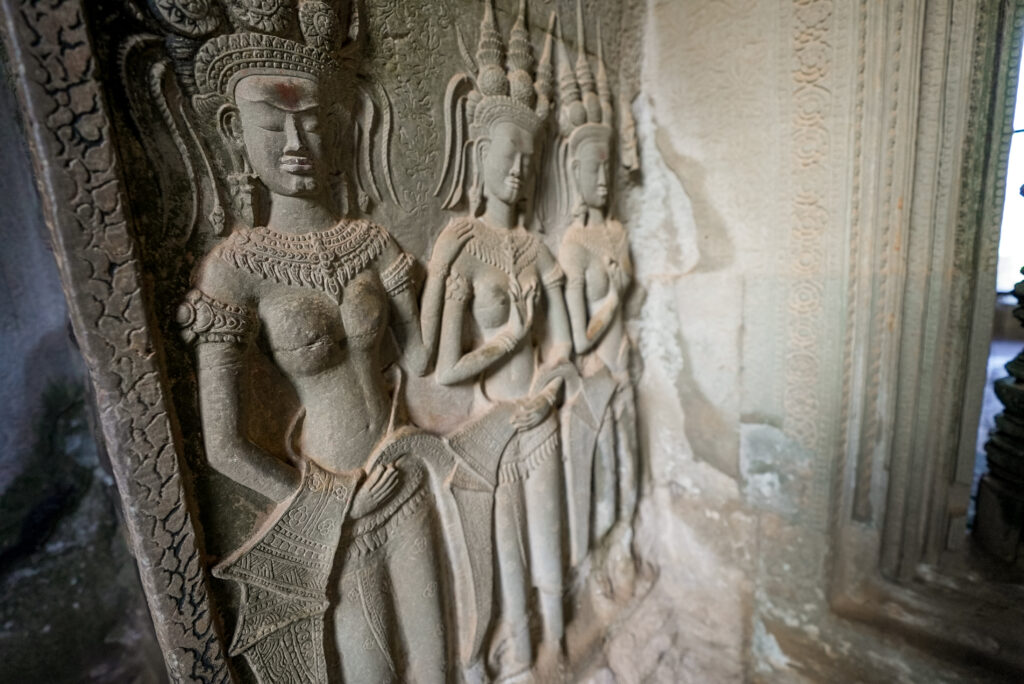 sara carved into the walls of Angkor Wat