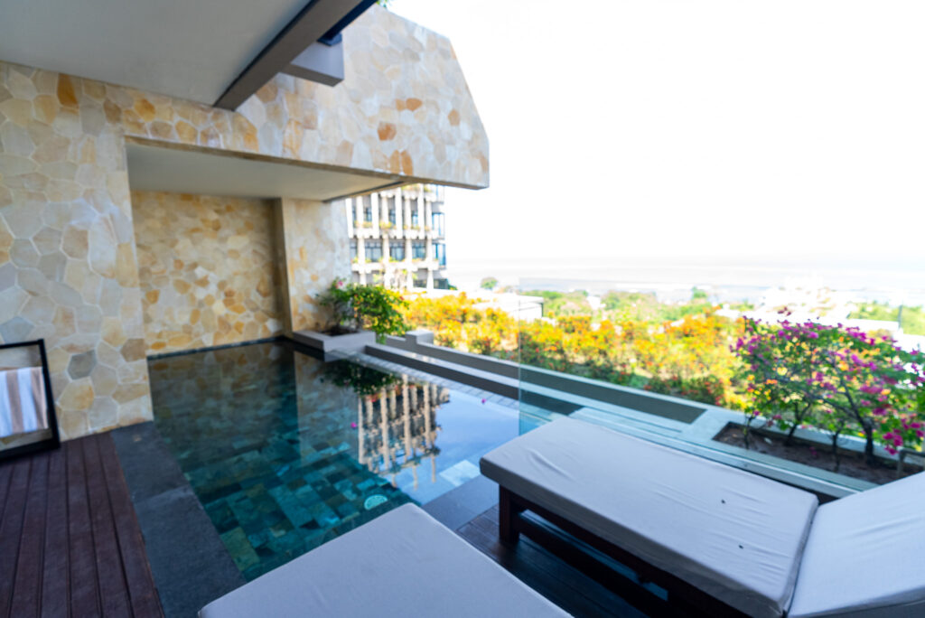 Outdoor lap pool Clifftop suites at Apurva Kempinski Bali Harmeet Sehgal