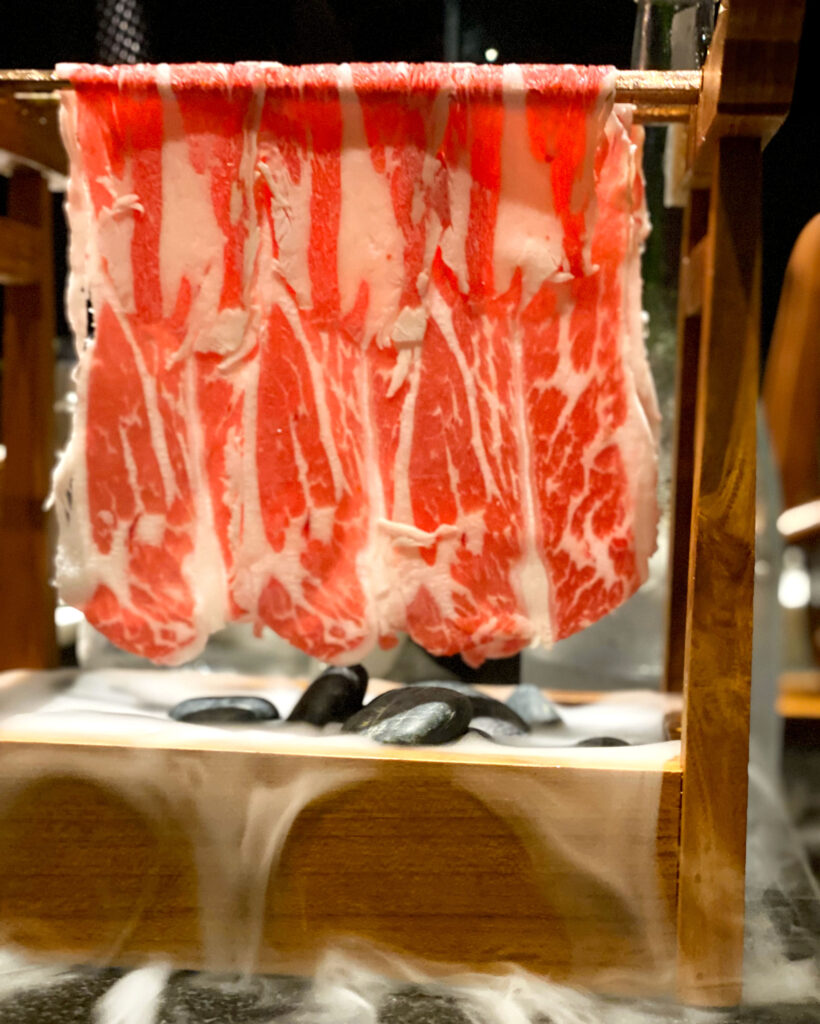 Premium grade marbled Australian Wagyu Beef at Bai Yun Restaurant Harmeet Sehgal