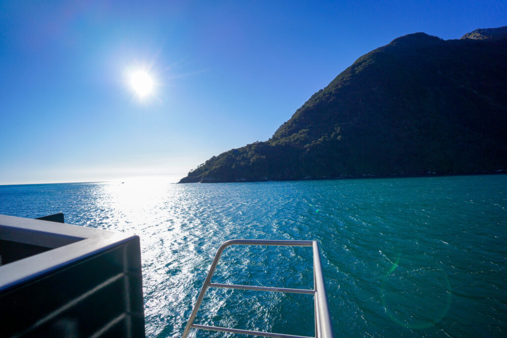 A lookout to the Tasman Sea on the Milford Sounds cruise. Photo: Harmeet Sehgal