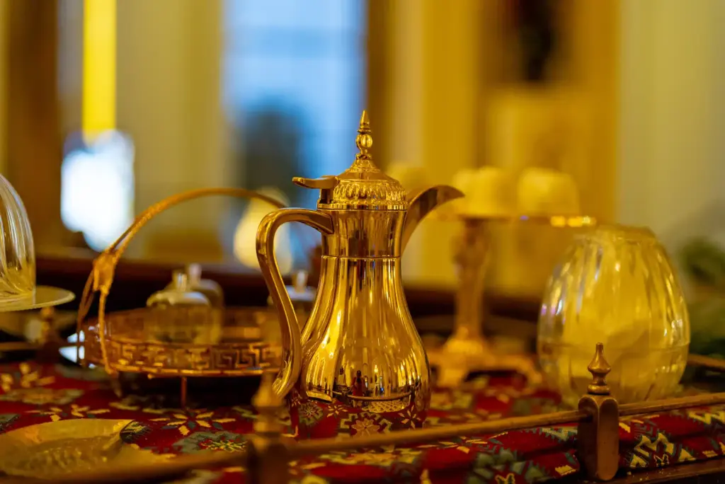 A taste if Arabic coffee in the lobby at Marsa Malaz Kempinski. Photo: Harmeet Sehgal