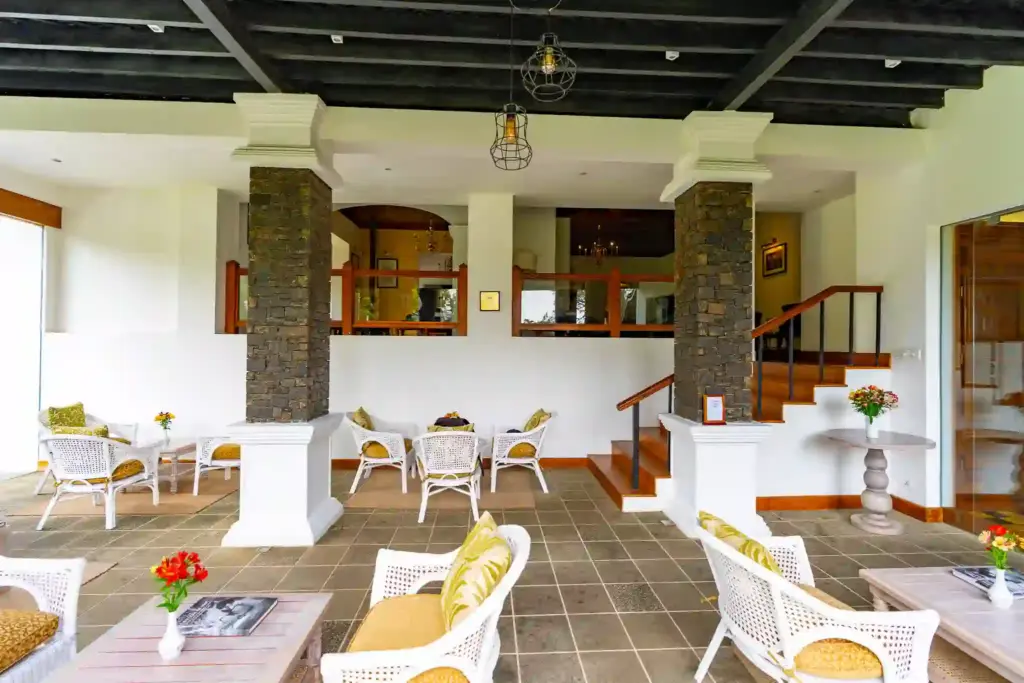 Verandah at Grand Hotel St Andrews, Nuwara Eliya, Sri Lanka. Photo: Harmeet Sehgal