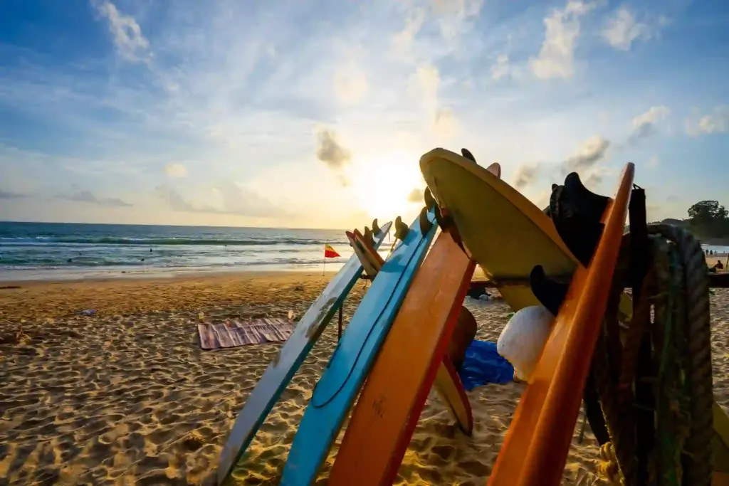 Surfboards during sunset at Kata Beach, Phuket. Photo: Harmeet Sehgal