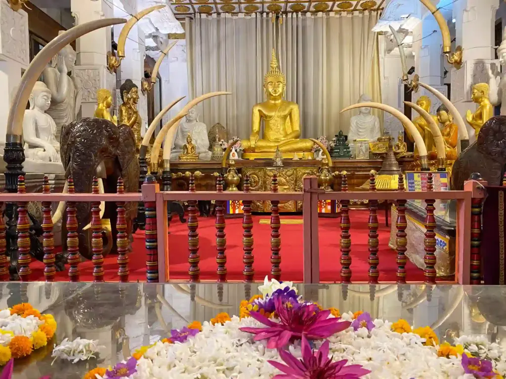Shrine in Temple of the Tooth. Kandy, Sri Lanka. Photo: Harmeet Sehgal