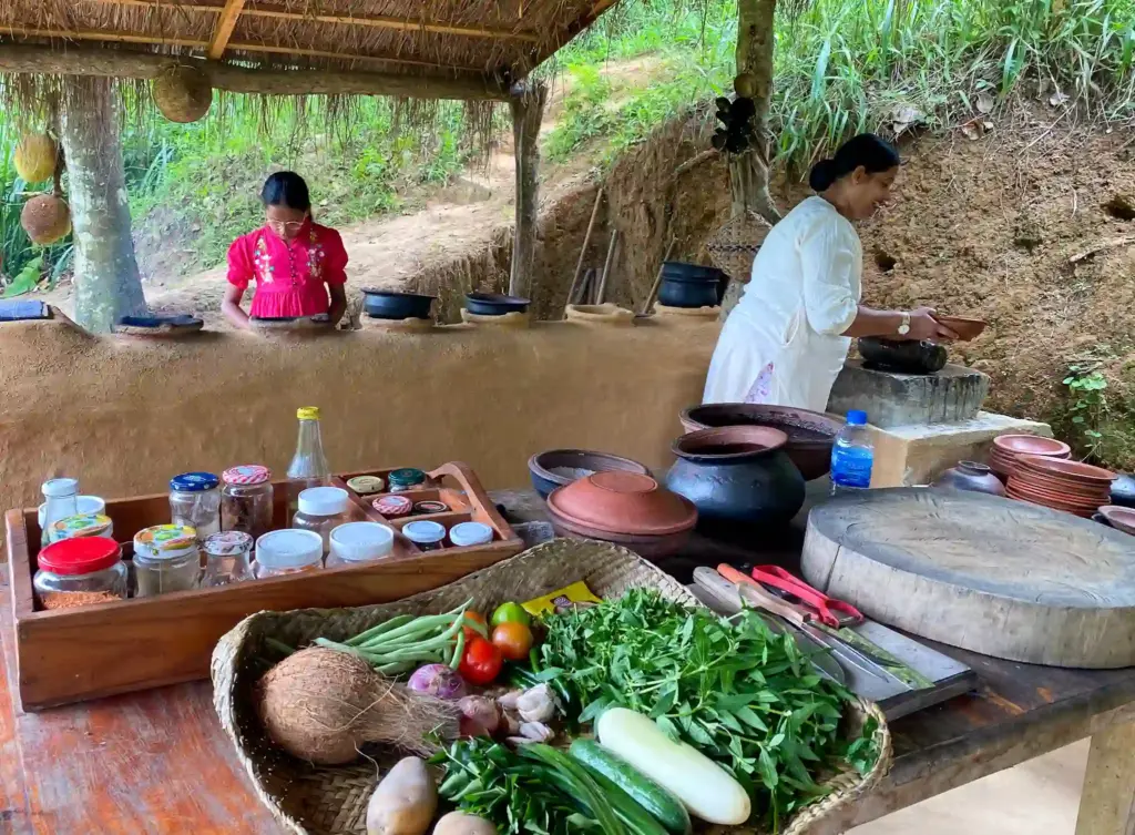 Mrs Arachchi in the village kitchen. Photo: Harmeet Sehgal