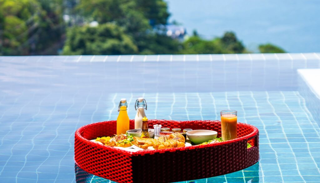 Floating pool breakfast