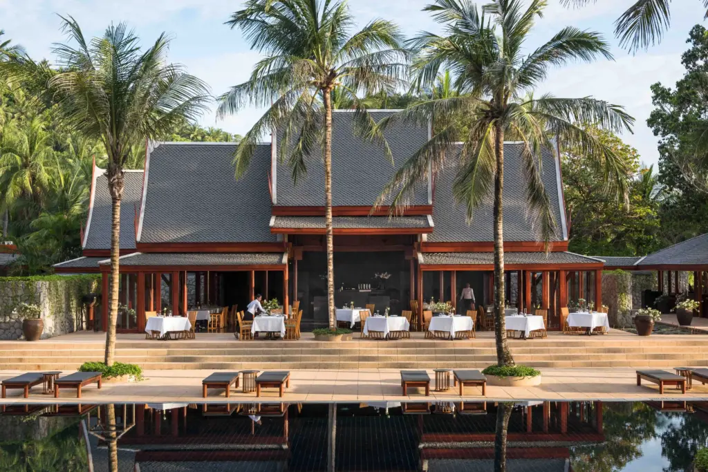Buabok restaurant setting at Amanpuri, Phuket. Harmeet Sehgal