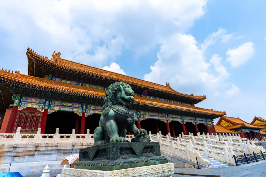 Imperial Guardian Lion Bronze statue at The Forbidden City, Beijing. Photo: Harmeet Sehgal